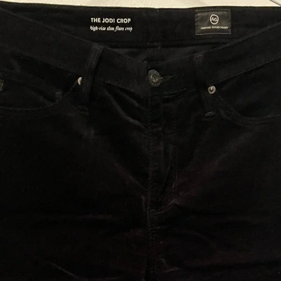 Ag Adriano Goldschmied The Jodi High-Rise Slim Flare Crop In Super Black velvet - Picture 5 of 6